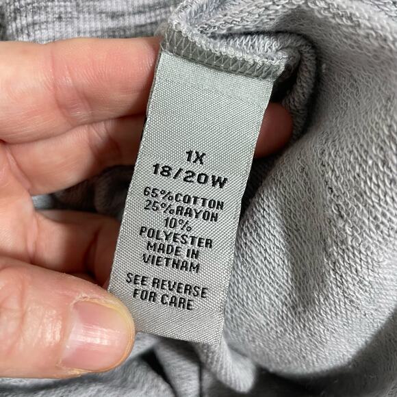 Catherines Women's Plus Size Gray Marled Sweatpants - Size 1X (18-20W) - Pockets - Picture 5 of 7